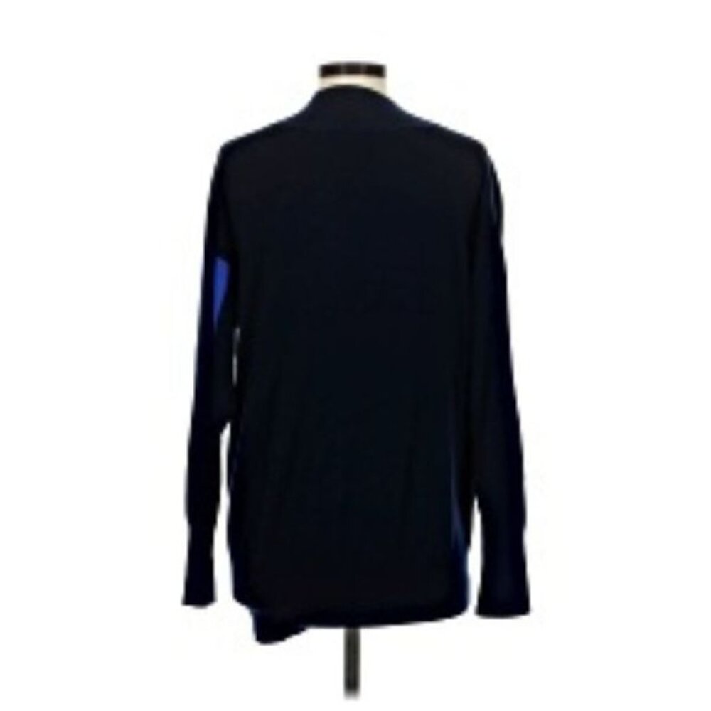 EUC Rag & Bone Grace Navy Blue Merino Wool V-Neck Sweater | Cobalt Stripe in M - Picture 2 of 5